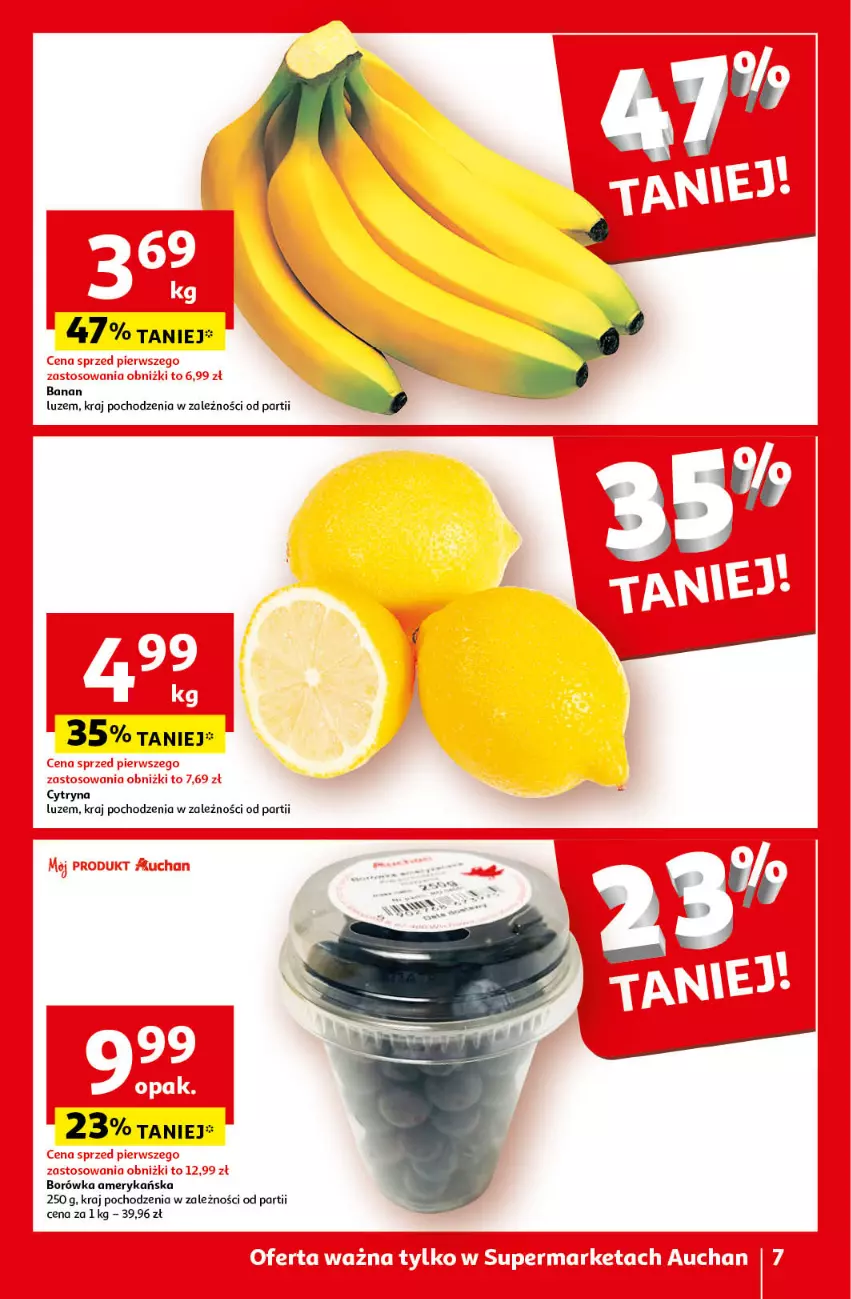 Gazetka promocyjna Auchan - Wielkanoc z najlepszej cenie! Część 1. Supermarket Auchan - ważna 14.03 do 20.03.2024 - strona 7 - produkty: Borówka, Borówka amerykańska