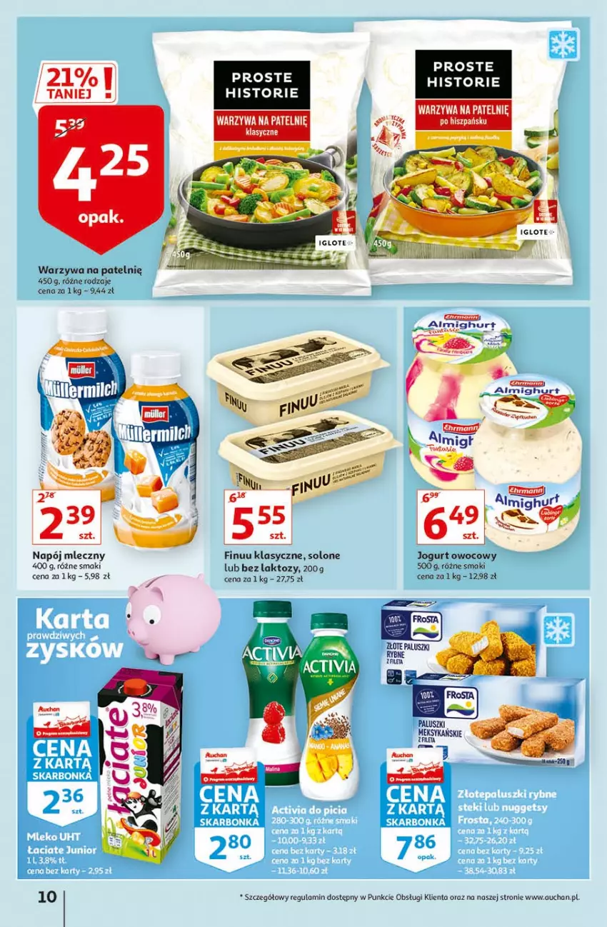 Gazetka promocyjna Auchan - Więcej za mniej Hipermarkety - ważna 11.03 do 17.03.2021 - strona 10 - produkty: Finuu, Jogurt, Jogurt owocowy, Napój, Napój mleczny, Warzywa