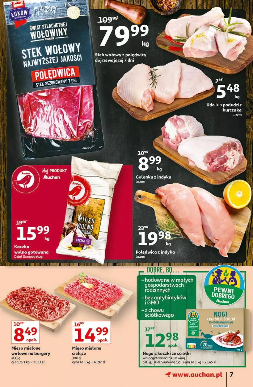 Gazetka promocyjna Auchan - Więcej za mniej Hipermarkety - ważna 11.03 do 17.03.2021 - strona 7 - produkty: Burger, Fa, Golonka z indyka, Mięso, Mięso mielone, Noga z kaczki, Polędwica