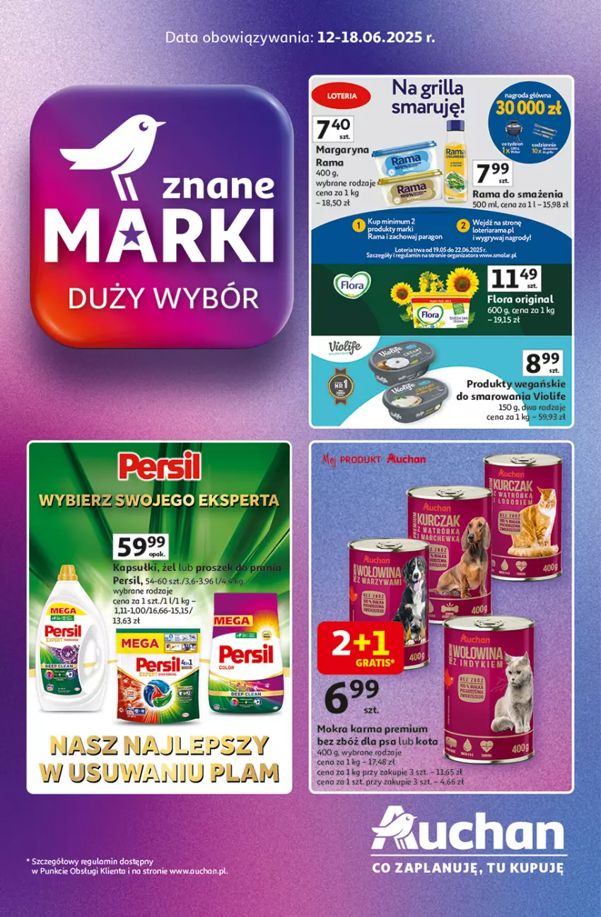 Gazetka promocyjna Auchan - Znane Marki Duży Wybór Hipermarket - ważna 12.06 do 18.06.2025 - strona 1 - produkty: Fa, Gry, Margaryna, Persil, Rama