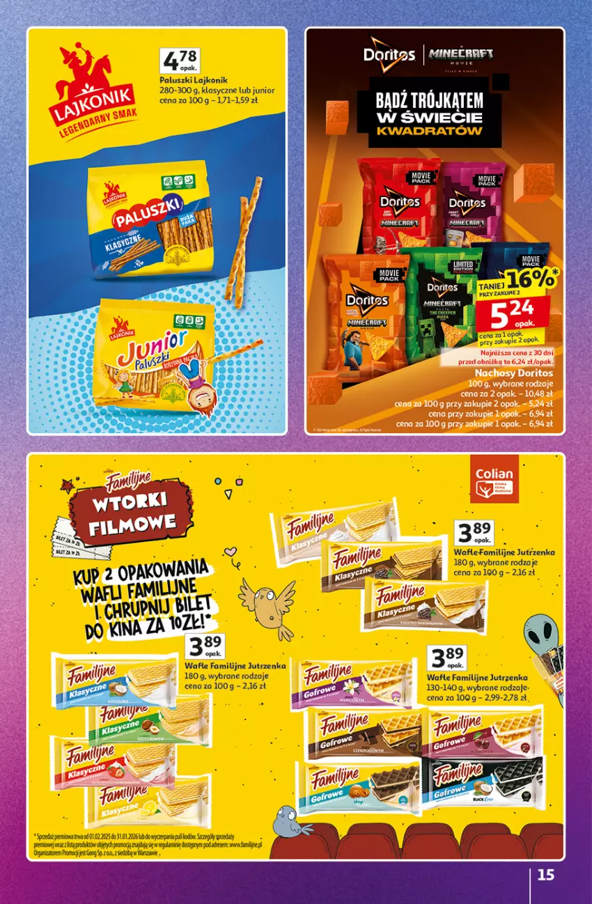Gazetka promocyjna Auchan - Znane Marki Duży Wybór Hipermarket - ważna 12.06 do 18.06.2025 - strona 15 - produkty: Fa, Jutrzenka, Lajkonik, Wafle