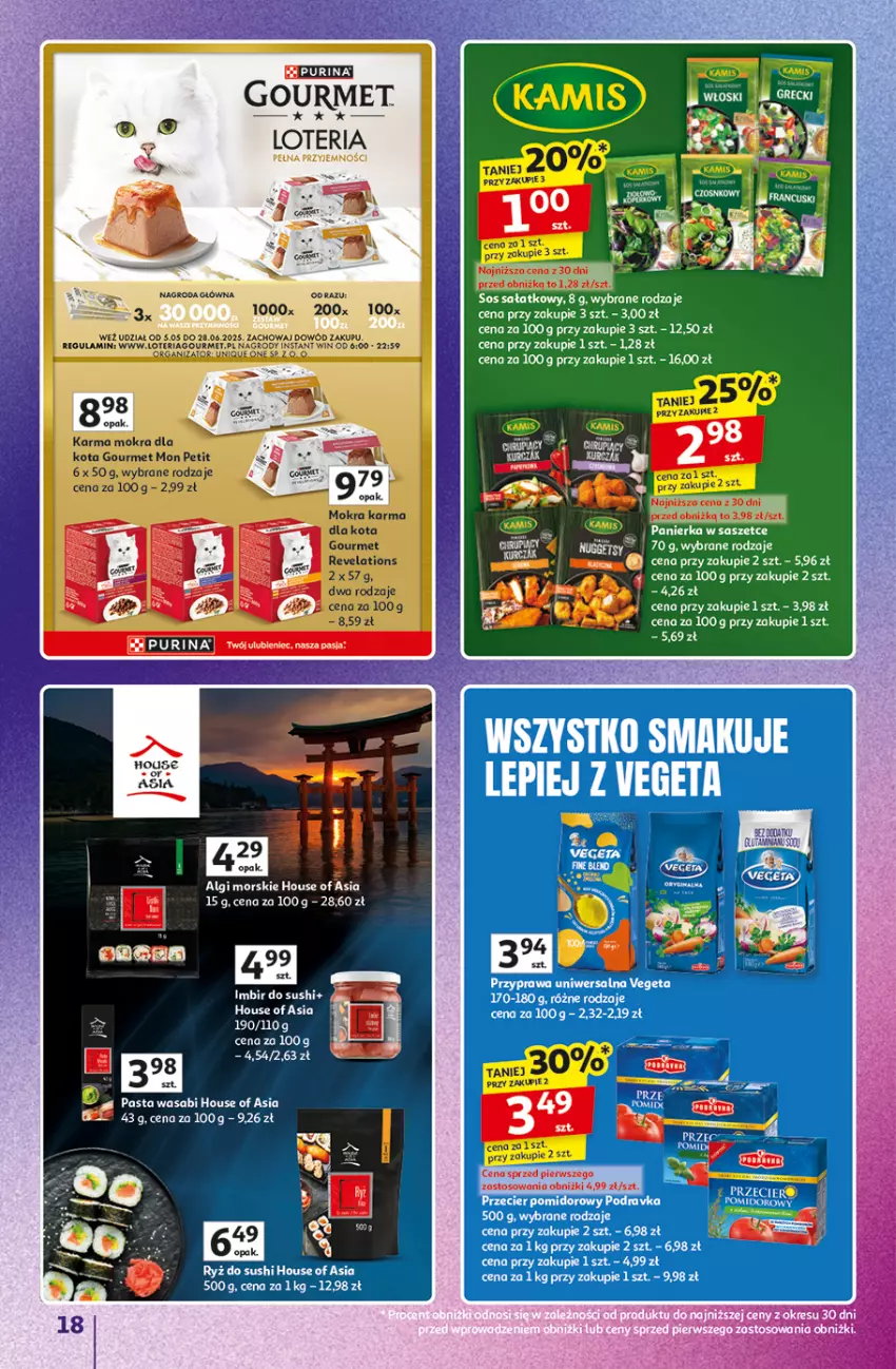 Gazetka promocyjna Auchan - Znane Marki Duży Wybór Hipermarket - ważna 12.06 do 18.06.2025 - strona 18 - produkty: Fa, House of Asia, Imbir, LG, Mokra karma, Pasta wasabi, Pur, Purina, Ryż, Ryż do sushi, Sos, Sushi, Wasa