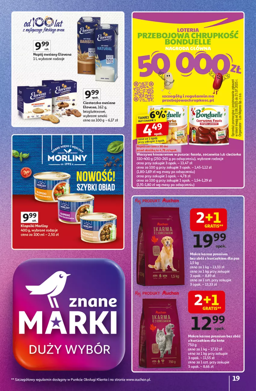 Gazetka promocyjna Auchan - Znane Marki Duży Wybór Hipermarket - ważna 12.06 do 18.06.2025 - strona 19 - produkty: Fa, Fasola, Gra, Kurczak, Mokra karma, Napój