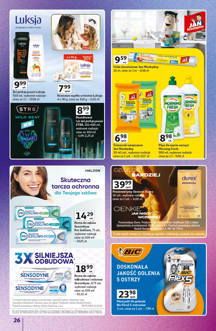 Gazetka promocyjna Auchan - Znane Marki Duży Wybór Hipermarket - ważna 12.06 do 18.06.2025 - strona 26 - produkty: Durex, Luksja, Mydło, Pasta do zębów, Prezerwatyw, Sensodyne, Sensual, Str8