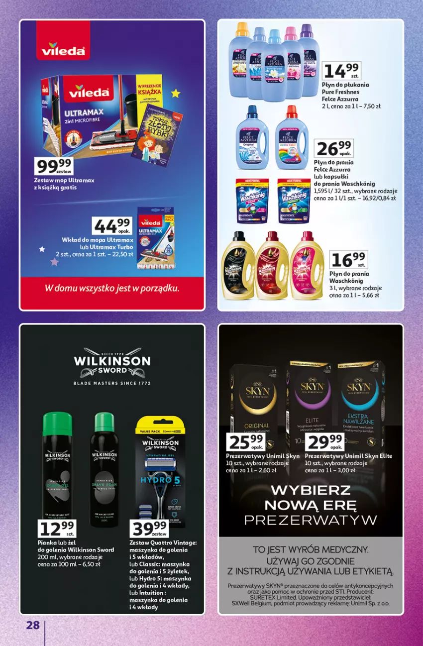 Gazetka promocyjna Auchan - Znane Marki Duży Wybór Hipermarket - ważna 12.06 do 18.06.2025 - strona 28 - produkty: Fa, LG, Maszynka, Maszynka do golenia, Płyn do płukania, Płyn do prania, Prezerwatyw, Pur, Ser, Skyn, STP, Szynka, Top, Unimil