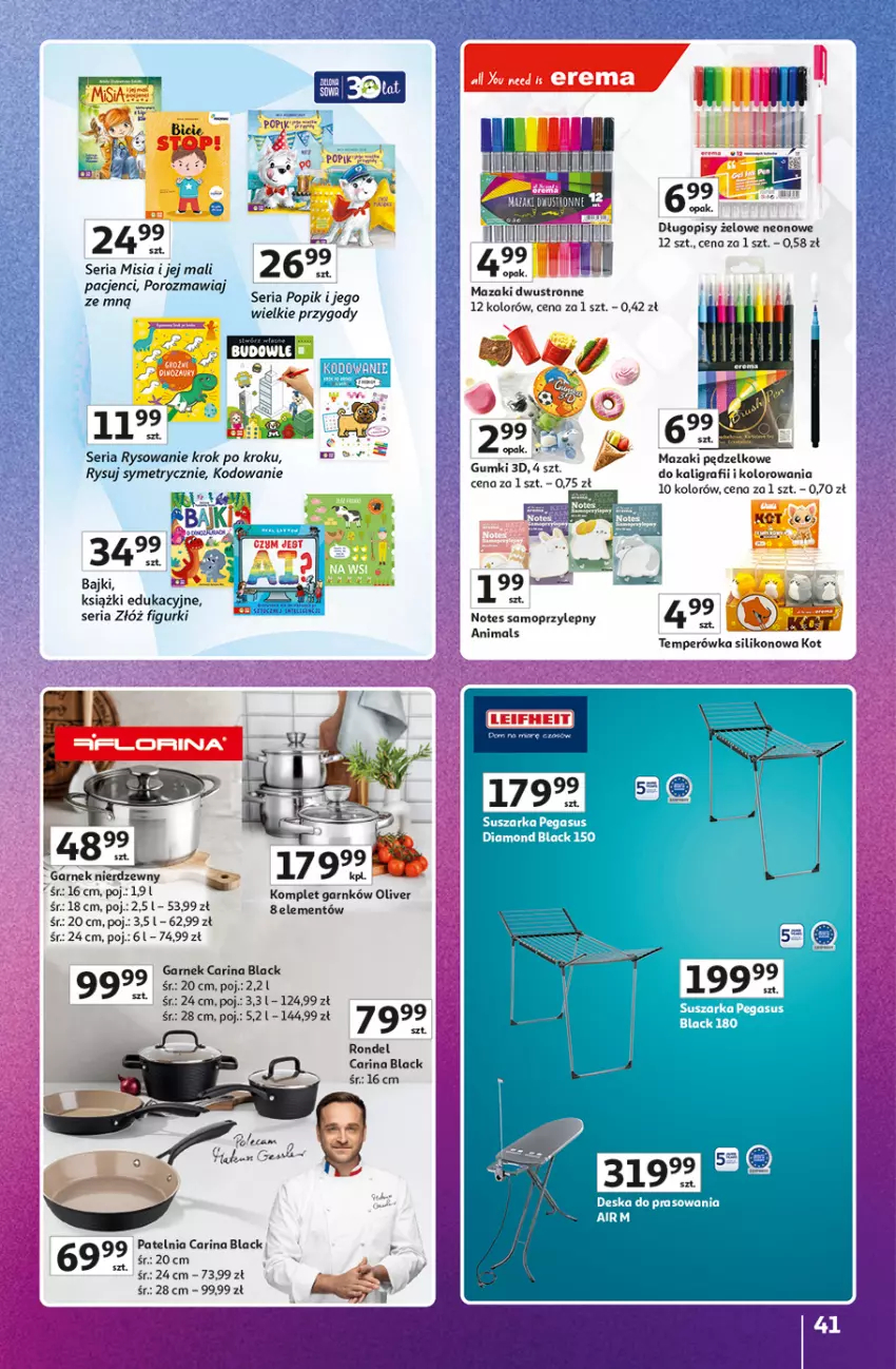 Gazetka promocyjna Auchan - Znane Marki Duży Wybór Hipermarket - ważna 12.06 do 18.06.2025 - strona 41 - produkty: Długopis, Fa, Garnek, Gra, Lack, LG, Mop, Patelnia, Por, Rondel, Ser