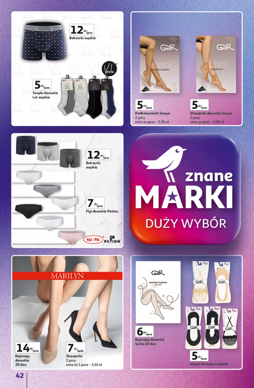 Gazetka promocyjna Auchan - Znane Marki Duży Wybór Hipermarket - ważna 12.06 do 18.06.2025 - strona 42 - produkty: Bokserki, Figi, Karp, Rajstopy, Ser, Sony, Top