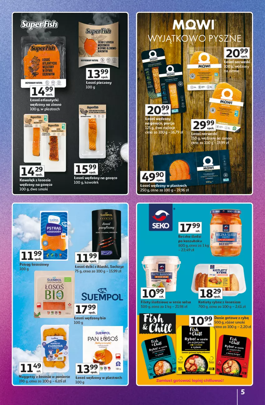 Gazetka promocyjna Auchan - Znane Marki Duży Wybór Hipermarket - ważna 12.06 do 18.06.2025 - strona 5 - produkty: Ba!, Kotlet, Por, Pstrąg, Pstrąg łososiowy, Ryba, Salsa, Sos, Suempol