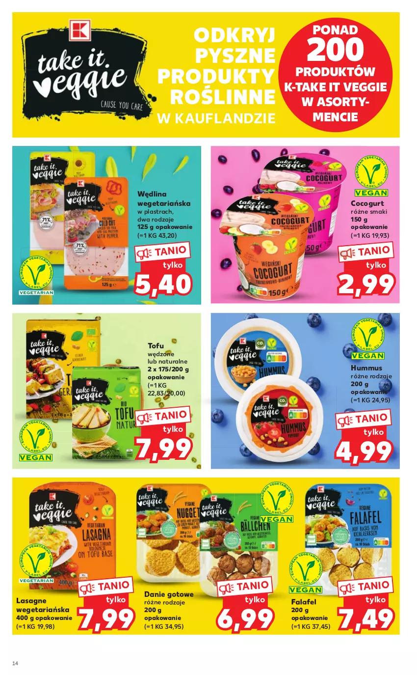 Gazetka promocyjna Kaufland - Katalog MARKI WŁASNE - ważna 11.08 do 24.08.2022 - strona 14 - produkty: Danie gotowe, Fa, Hummus, Lasagne, Mus, Tofu, Wędlina