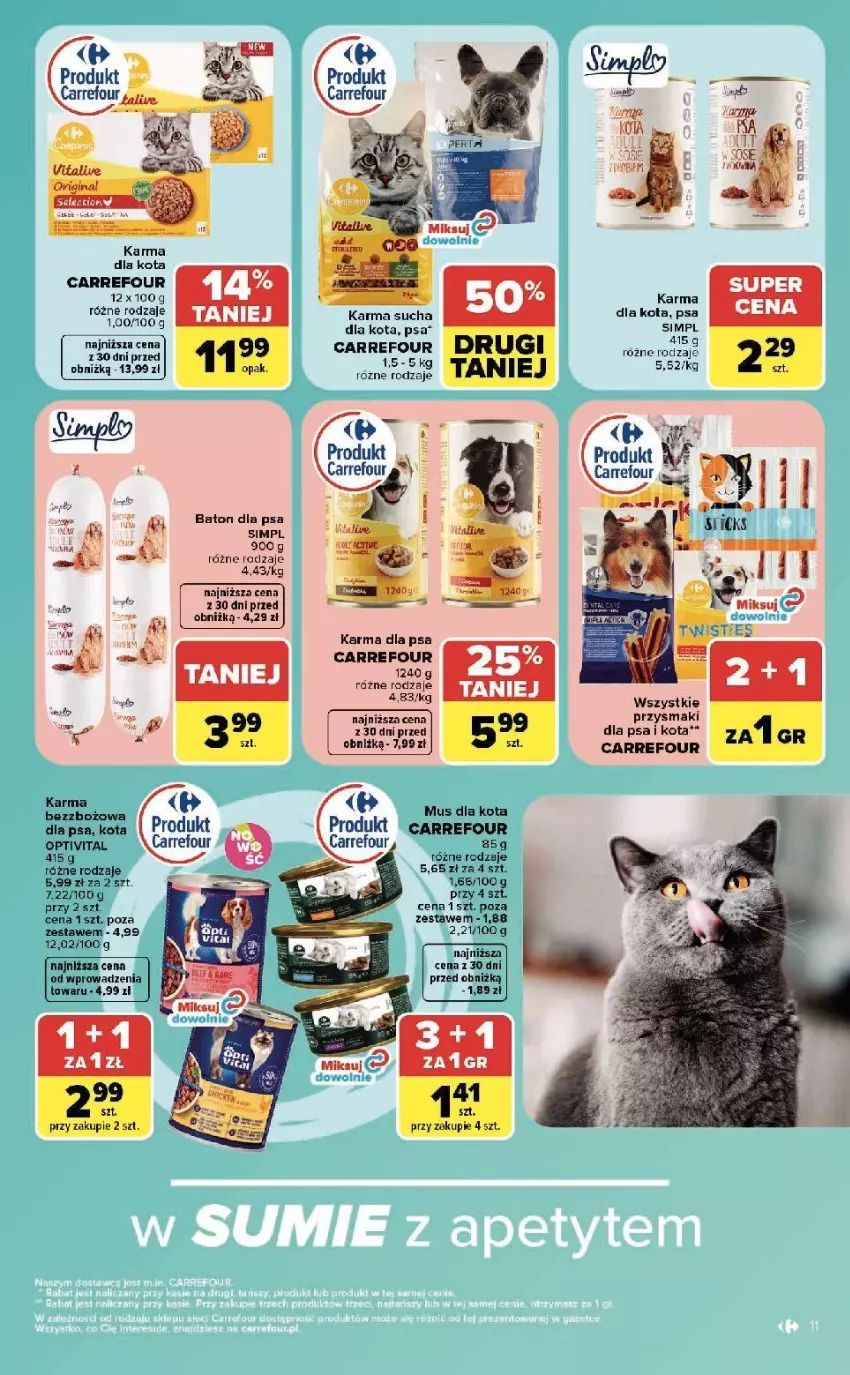 Gazetka promocyjna Carrefour - Gazetka ZOOkątek w SUMIE sama miłość - ważna 22.06 do 04.07.2026 - strona 11 - produkty: Baton, Baton dla psa, Fa, Mus, Przysmaki