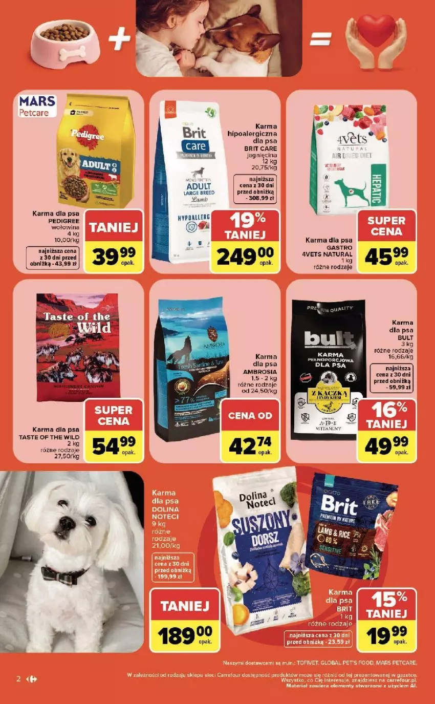 Gazetka promocyjna Carrefour - Gazetka ZOOkątek w SUMIE sama miłość - ważna 22.06 do 04.07.2026 - strona 2 - produkty: Brit, Brit Care, Fa, Pedigree, Por, Wołowina