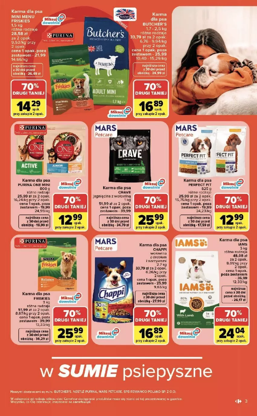 Gazetka promocyjna Carrefour - Gazetka ZOOkątek w SUMIE sama miłość - ważna 22.06 do 04.07.2026 - strona 3 - produkty: Chappi, Fa, Friskies, Iams, Por, Pur, Purina, Warzywa, Wołowina