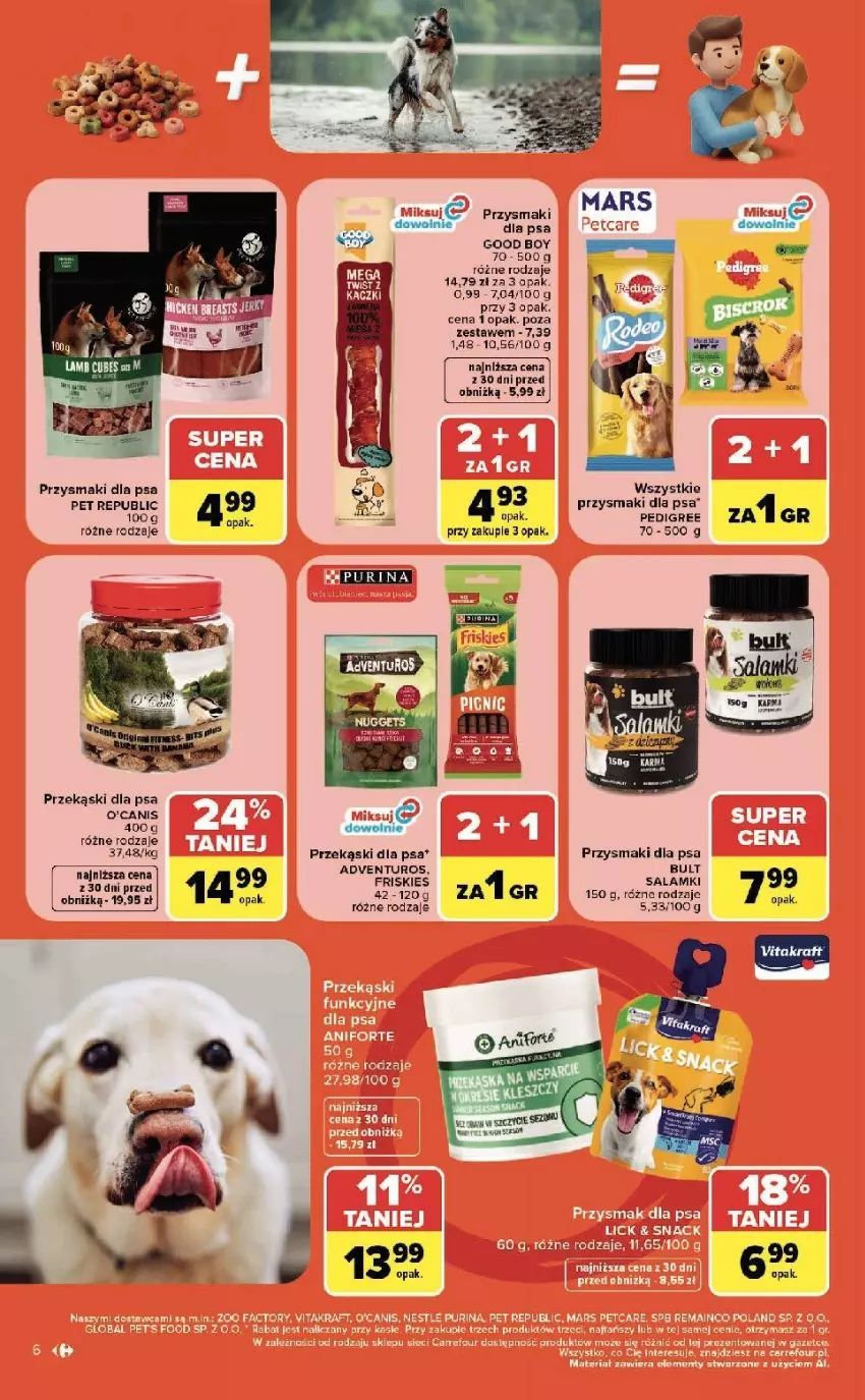 Gazetka promocyjna Carrefour - Gazetka ZOOkątek w SUMIE sama miłość - ważna 22.06 do 04.07.2026 - strona 6 - produkty: Friskies, Karmi, Pedigree, Przekąski dla psa, Przysmaki, Urgo