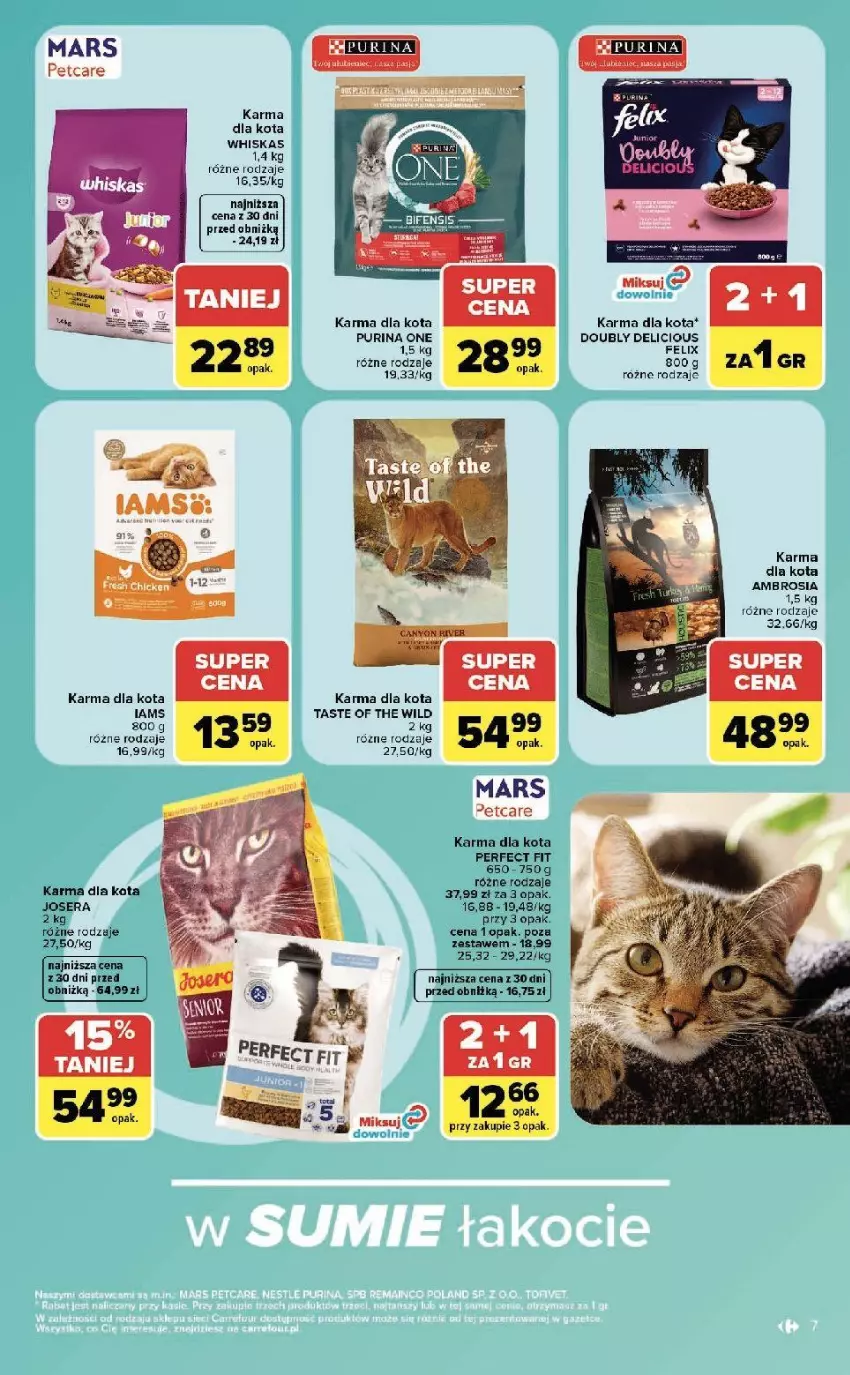 Gazetka promocyjna Carrefour - Gazetka ZOOkątek w SUMIE sama miłość - ważna 22.06 do 04.07.2026 - strona 7 - produkty: Felix, Iams, Mars, Pur, Purina, Ser, Whiskas