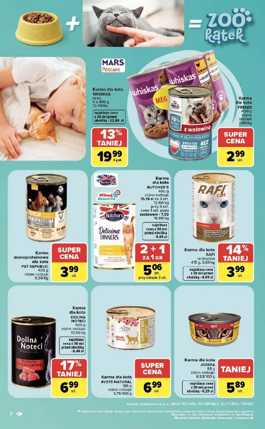 Gazetka promocyjna Carrefour - Gazetka ZOOkątek w SUMIE sama miłość - ważna 22.06 do 04.07.2026 - strona 8 - produkty: Josera, LG, Mars, Rum, Ser, Whiskas, Wołowina