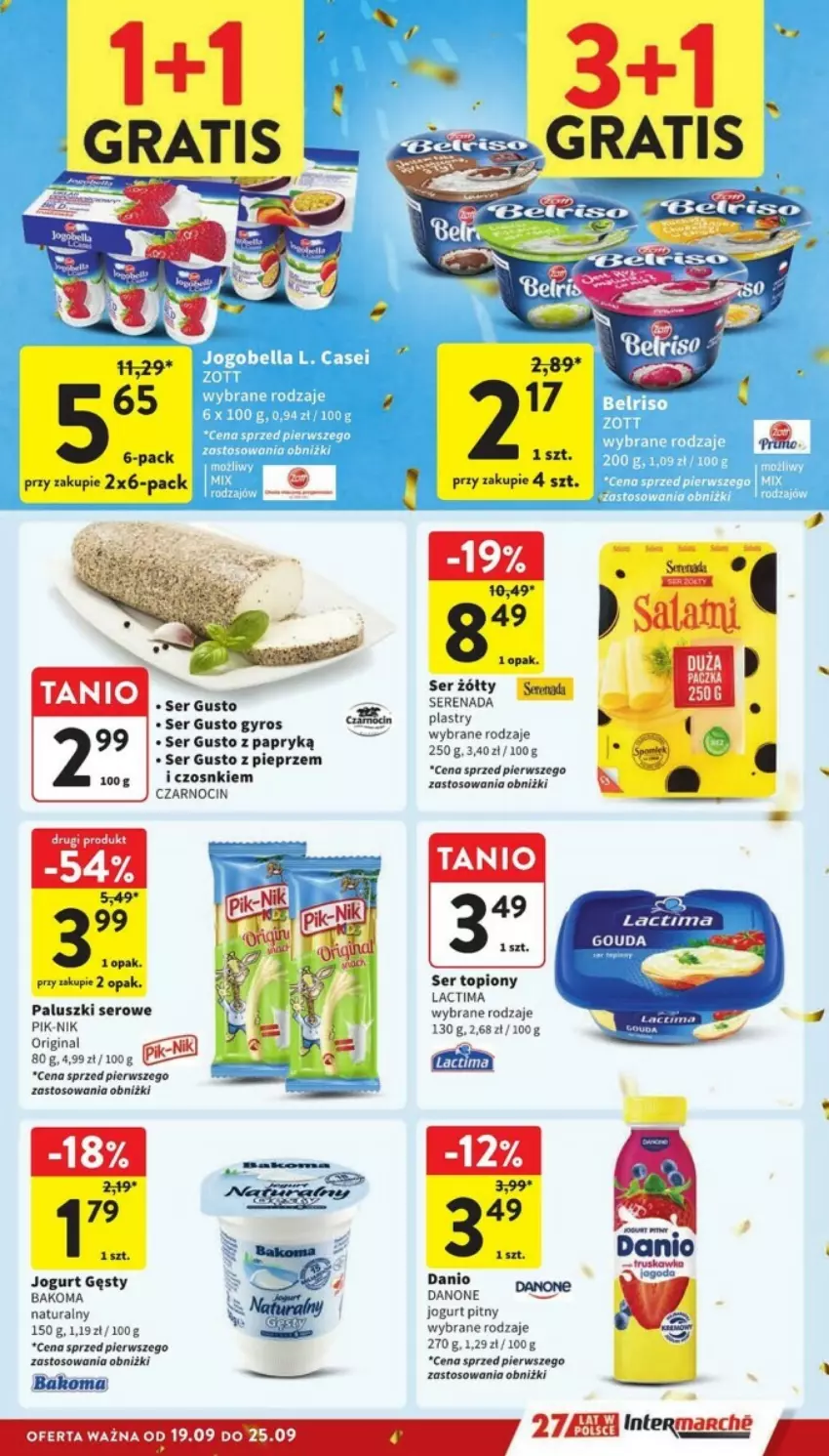 Gazetka promocyjna Intermarche - ważna 19.09 do 25.09.2024 - strona 14 - produkty: Bakoma, Danio, Danone, Gra, Gyros, Jogurt, Jogurt pitny, Pieprz, Ser, Ser topiony, Top