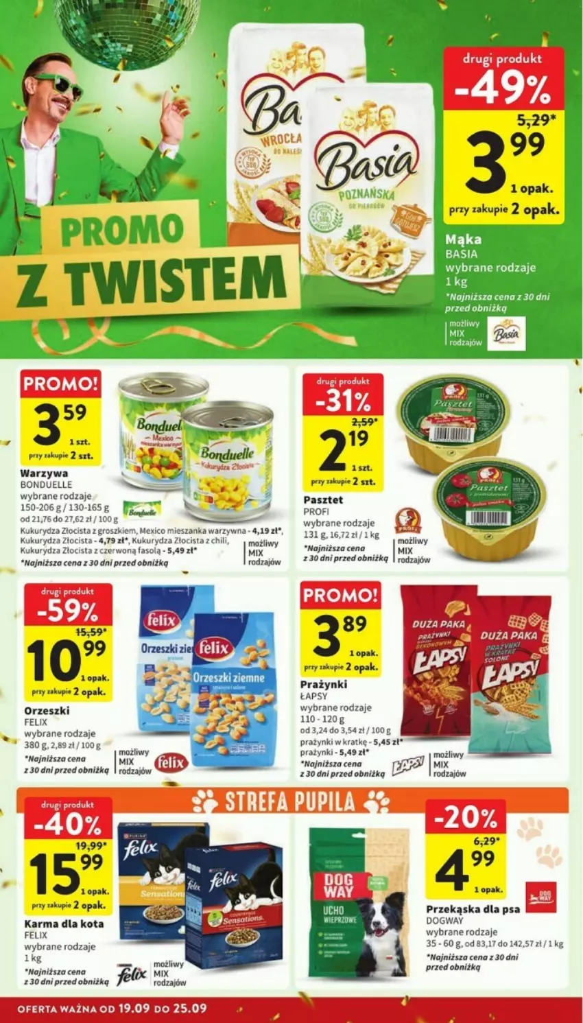 Gazetka promocyjna Intermarche - ważna 19.09 do 25.09.2024 - strona 15 - produkty: Bonduelle, Fa, Felix, Kukurydza, Mieszanka warzyw, Orzeszki, Pasztet, Warzywa