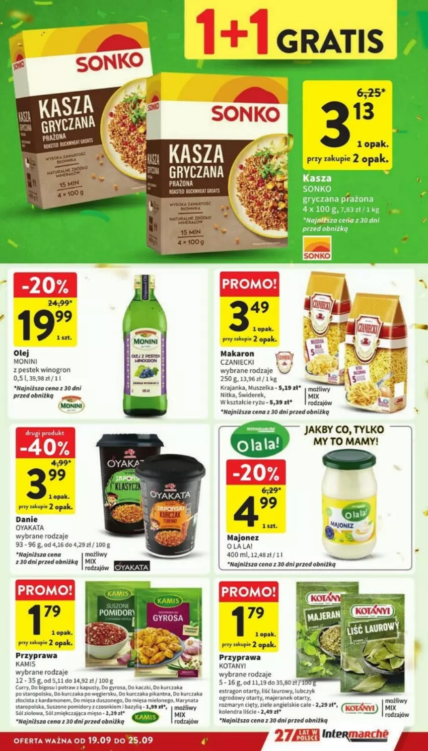 Gazetka promocyjna Intermarche - ważna 19.09 do 25.09.2024 - strona 16 - produkty: Kamis, Laur, Makaron, Monini, Mus, Olej, Ryż, Sonko, Stek, Wino