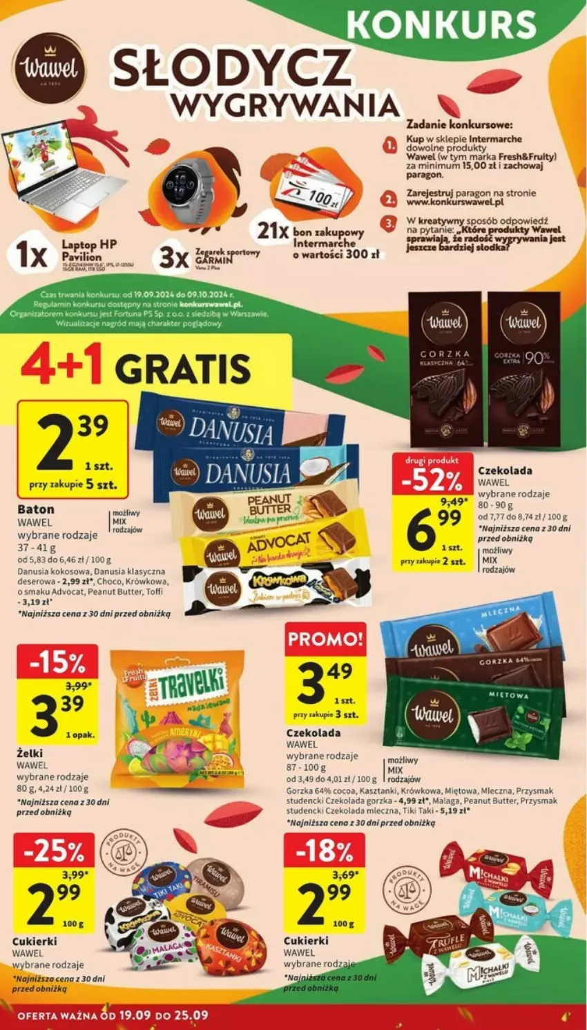 Gazetka promocyjna Intermarche - ważna 19.09 do 25.09.2024 - strona 21 - produkty: Baton, Cukier, Cukierki, Czekolada, Gry, Wawel