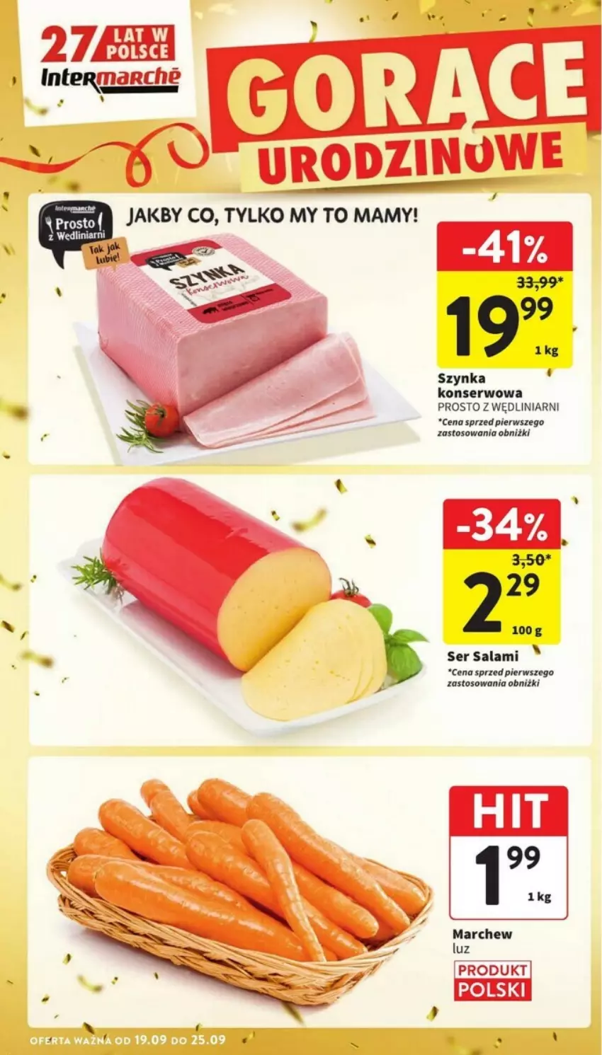 Gazetka promocyjna Intermarche - ważna 19.09 do 25.09.2024 - strona 34 - produkty: Salami, Ser, Ser salami, Szynka