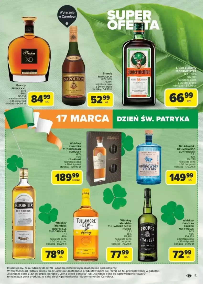 Gazetka promocyjna Carrefour - ważna 17.03 do 05.04.2025 - strona 8 - produkty: Brandy, Bushmills, Gin, Lanki, Leon, Oleo, Pliska, Rum, Whiskey