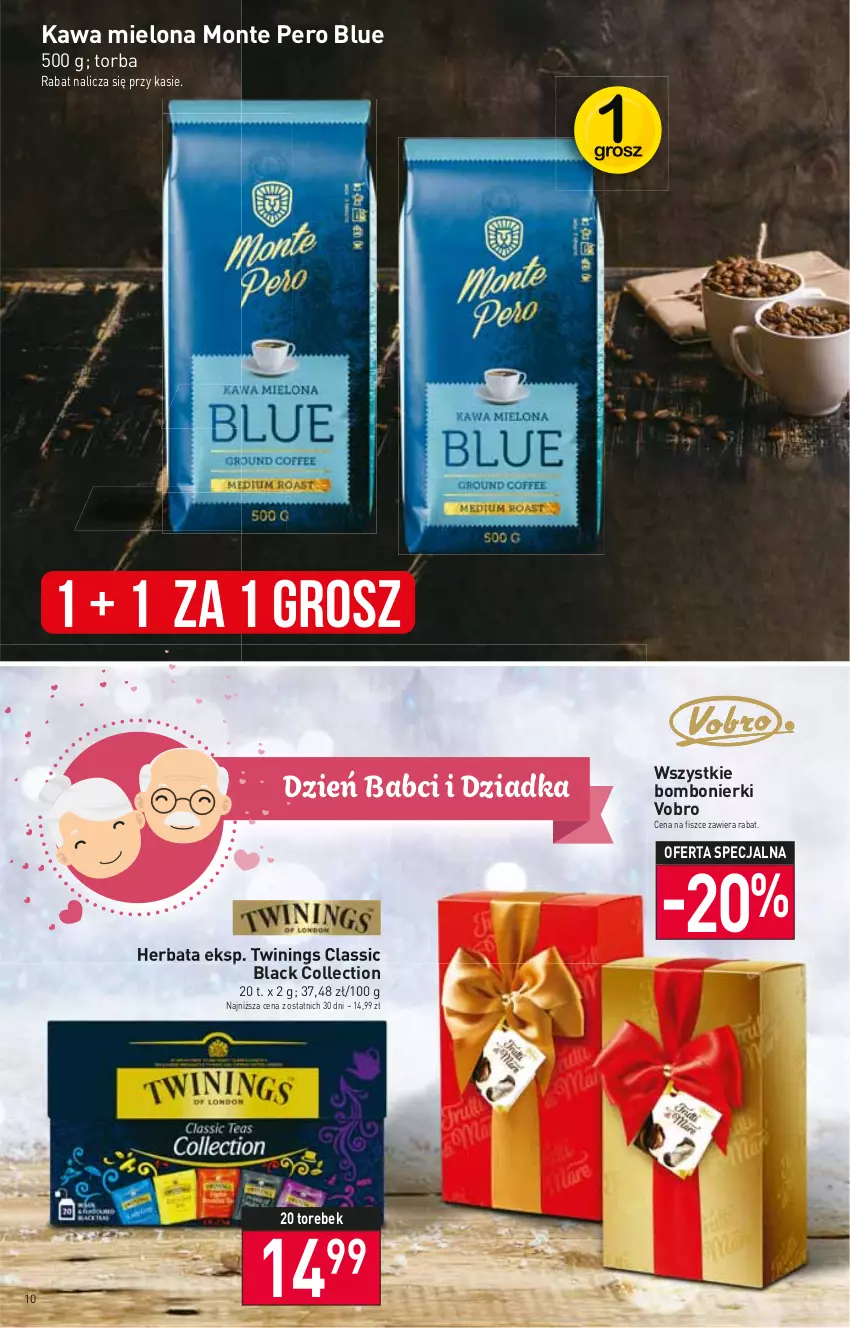 Gazetka promocyjna Stokrotka - Market - ważna 12.01 do 18.01.2023 - strona 10 - produkty: Herbata, Kawa, Kawa mielona, Lack, Monte, Torba