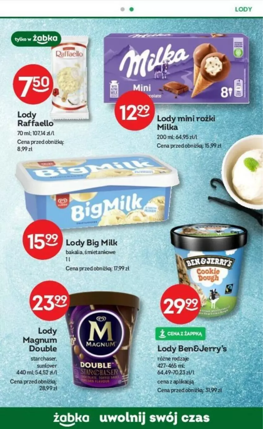 Gazetka promocyjna Żabka - ważna 24.01 do 30.01.2024 - strona 47 - produkty: Big Milk, Lody, Milka, Ser