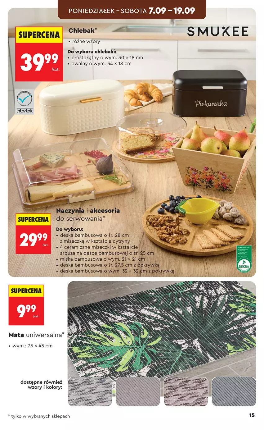 Gazetka promocyjna Biedronka - Okazje Tygodnia - ważna 05.09 do 19.09.2026 - strona 15 - produkty: Arbuz, Chleb, Chlebak, Cytryny, Miska, Ser