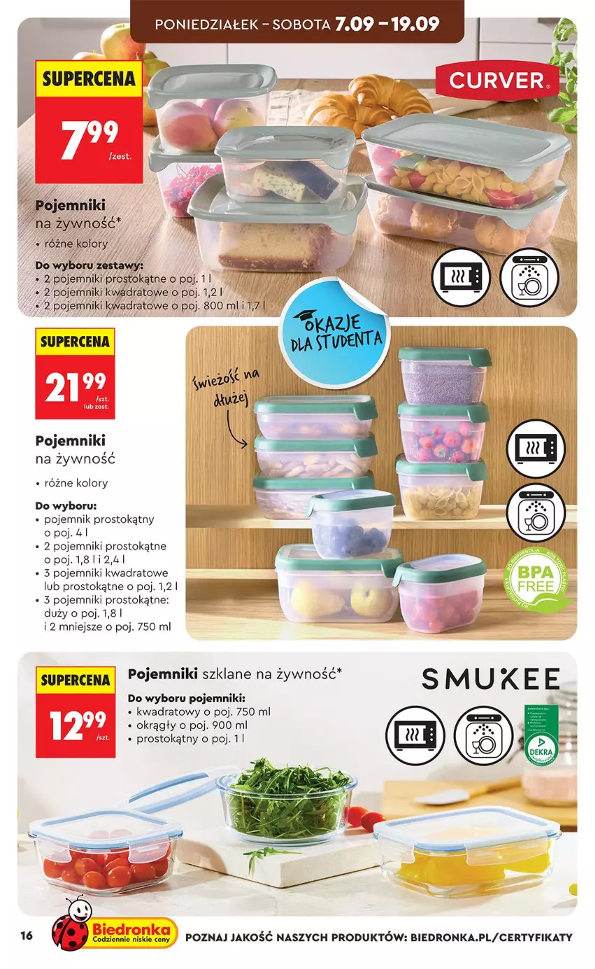 Gazetka promocyjna Biedronka - Okazje Tygodnia - ważna 05.09 do 19.09.2026 - strona 16 - produkty: Pojemnik