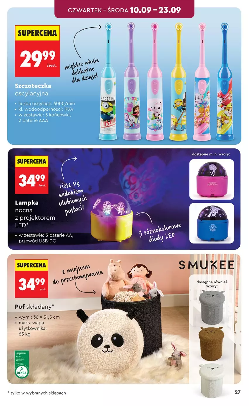 Gazetka promocyjna Biedronka - Okazje Tygodnia - ważna 05.09 do 19.09.2026 - strona 27 - produkty: Przewód, Puf, Waga