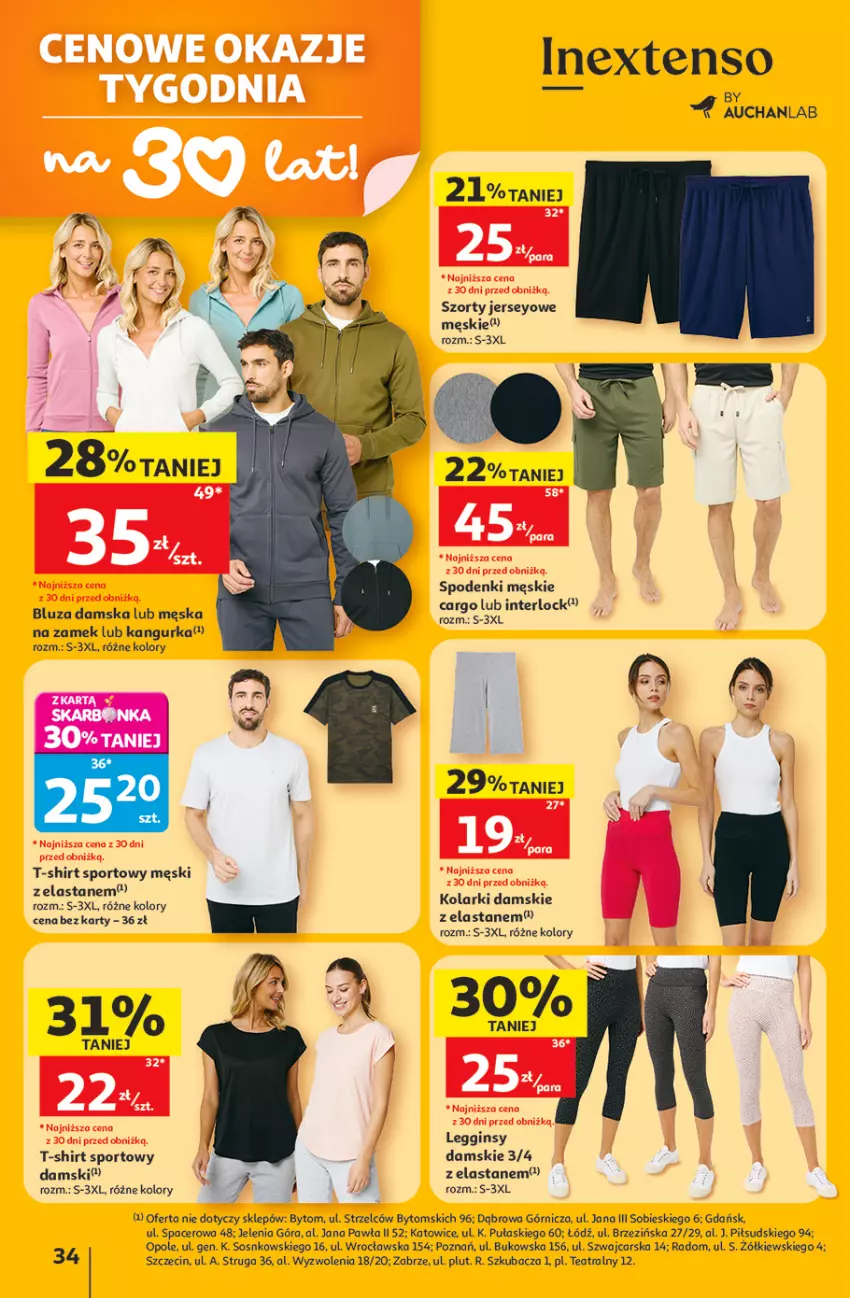 Gazetka promocyjna Auchan - 30 Lat Hipermarket - ważna 11.06 do 17.06.2026 - strona 34 - produkty: Acer, Bluza, Cars, Fa, Gin, Legginsy, Por, Sos, Sport, Szorty, T-shirt