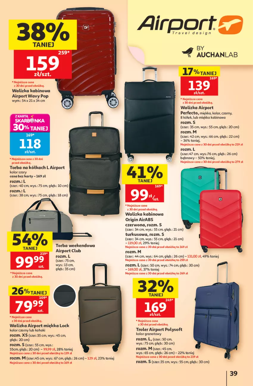 Gazetka promocyjna Auchan - 30 Lat Hipermarket - ważna 11.06 do 17.06.2026 - strona 39 - produkty: Gin, Gra, Granat, Por, Torba, Walizka