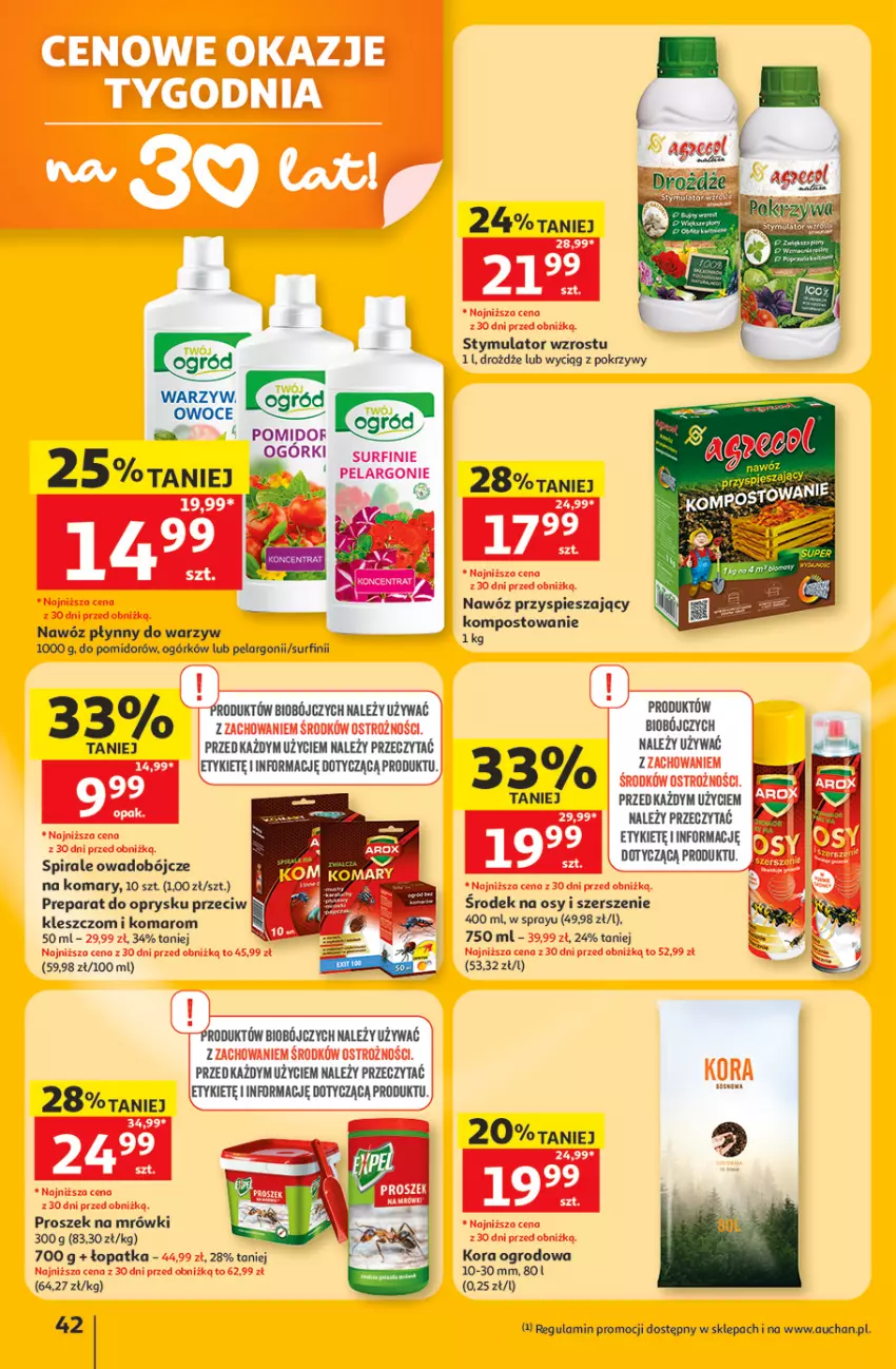 Gazetka promocyjna Auchan - 30 Lat Hipermarket - ważna 11.06 do 17.06.2026 - strona 42 - produkty: Drożdże, Kora ogrodowa, Nawóz, Ogród, Owoce, Surf