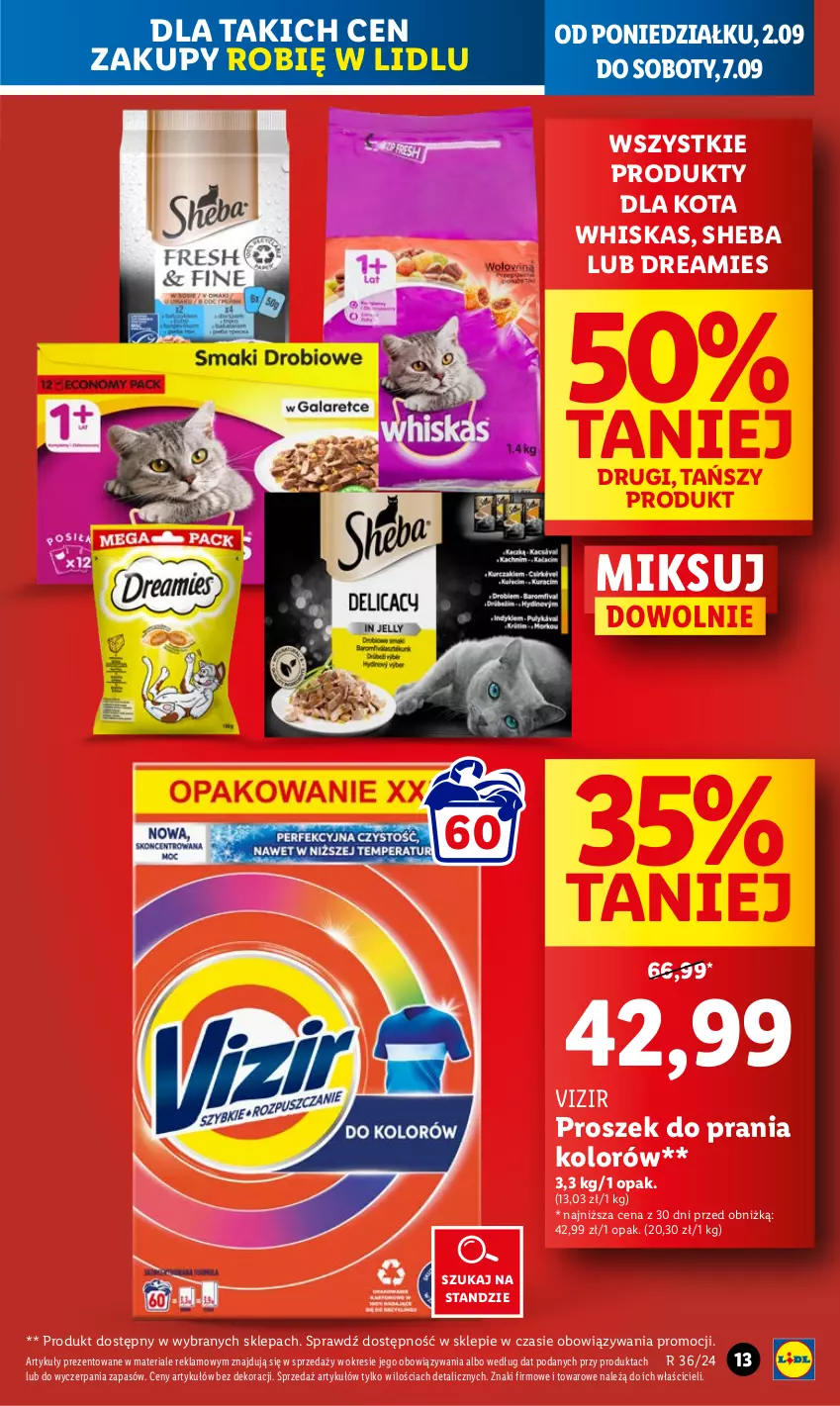 Gazetka promocyjna Lidl - GAZETKA - ważna 02.09 do 04.09.2024 - strona 15 - produkty: Proszek do prania, Sheba, Vizir, Whiskas