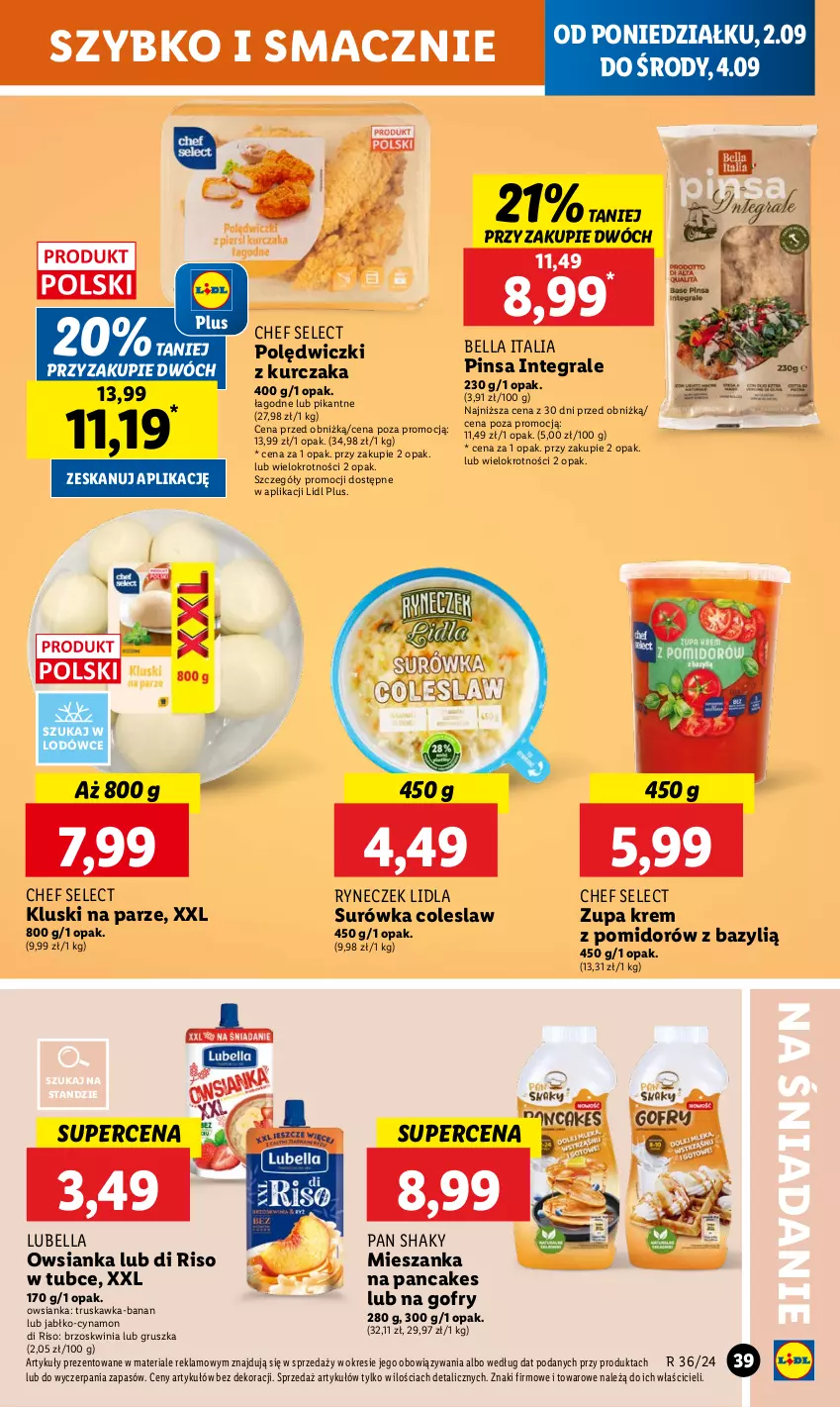 Gazetka promocyjna Lidl - GAZETKA - ważna 02.09 do 04.09.2024 - strona 47 - produkty: Bazyl, Bell, Bella, Gofry, Gra, Kluski na parze, Kurczak, Lubella, Owsianka, Polędwiczki z kurczaka, Surówka, Surówka coleslaw, Zupa