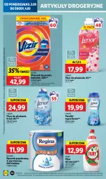 Gazetka promocyjna Lidl - GAZETKA - Gazetka - ważna od 04.09 do 04.09.2024 - strona 52 - produkty: Gin, Papier, Proszek do prania, Perełki zapachowe, Vizir, Płyn do płukania, Ręcznik, Fairy, Lenor, Fa