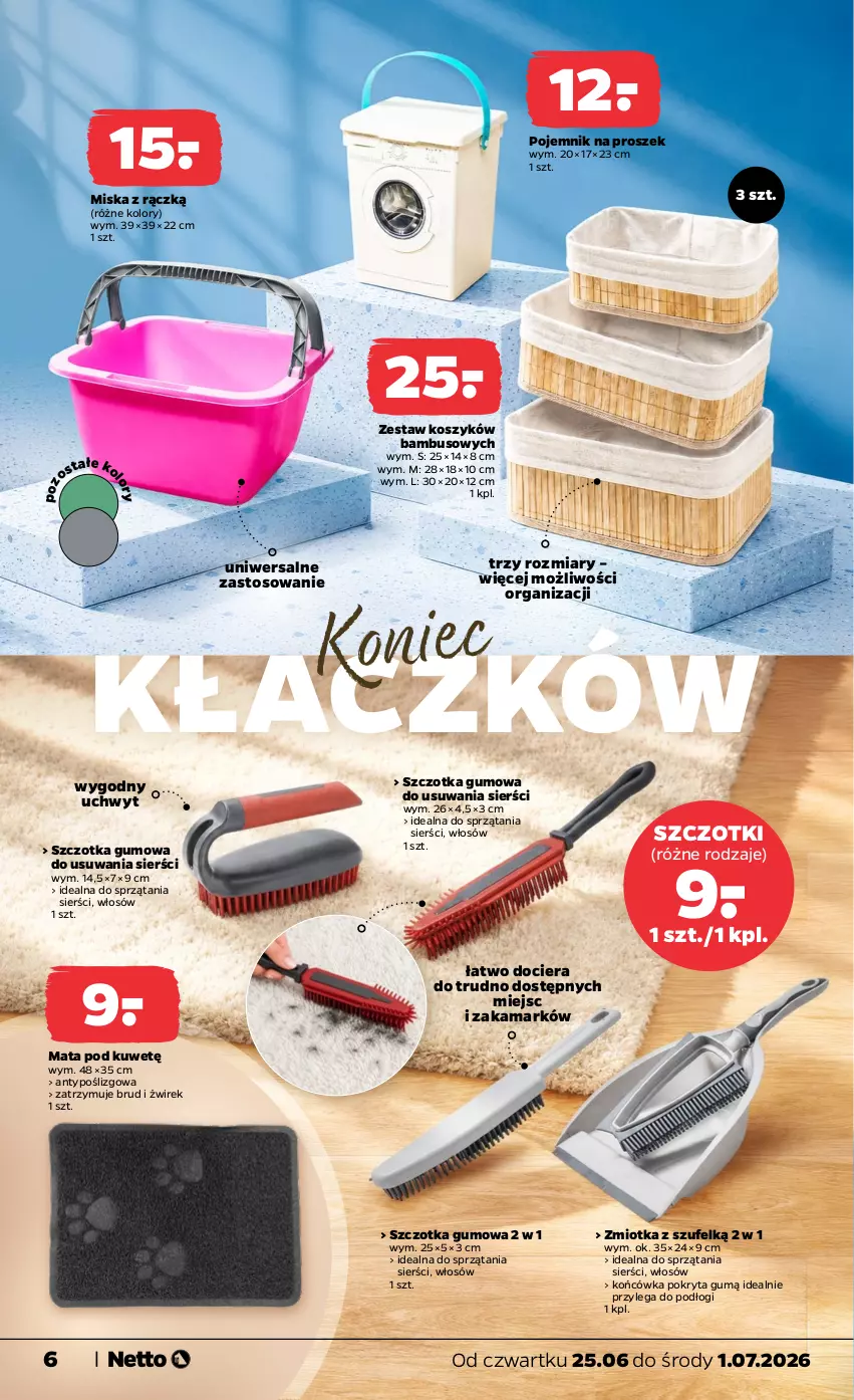 Gazetka promocyjna Netto - Od Czwartku - ważna 25.06 do 01.07.2026 - strona 6 - produkty: Kosz, Miska, Pojemnik, Szczotka