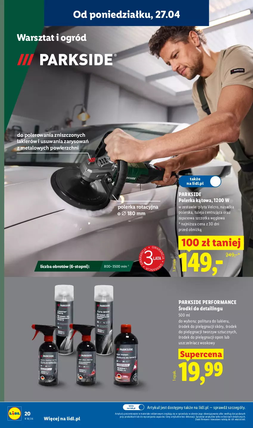 Gazetka promocyjna Lidl - Katalog ważny od 27.04 - ważna 27.04 do 02.05.2026 - strona 22 - produkty: Lakier, Ogród, Parkside, Płyta, Szczotka, Top