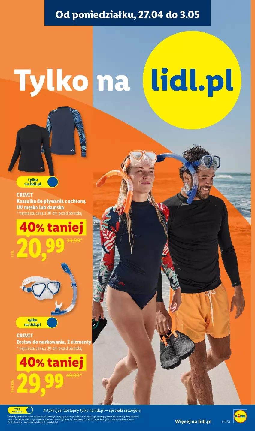 Gazetka promocyjna Lidl - Katalog ważny od 27.04 - ważna 27.04 do 02.05.2026 - strona 31 - produkty: Kosz, Koszulka, Zestaw do nurkowania