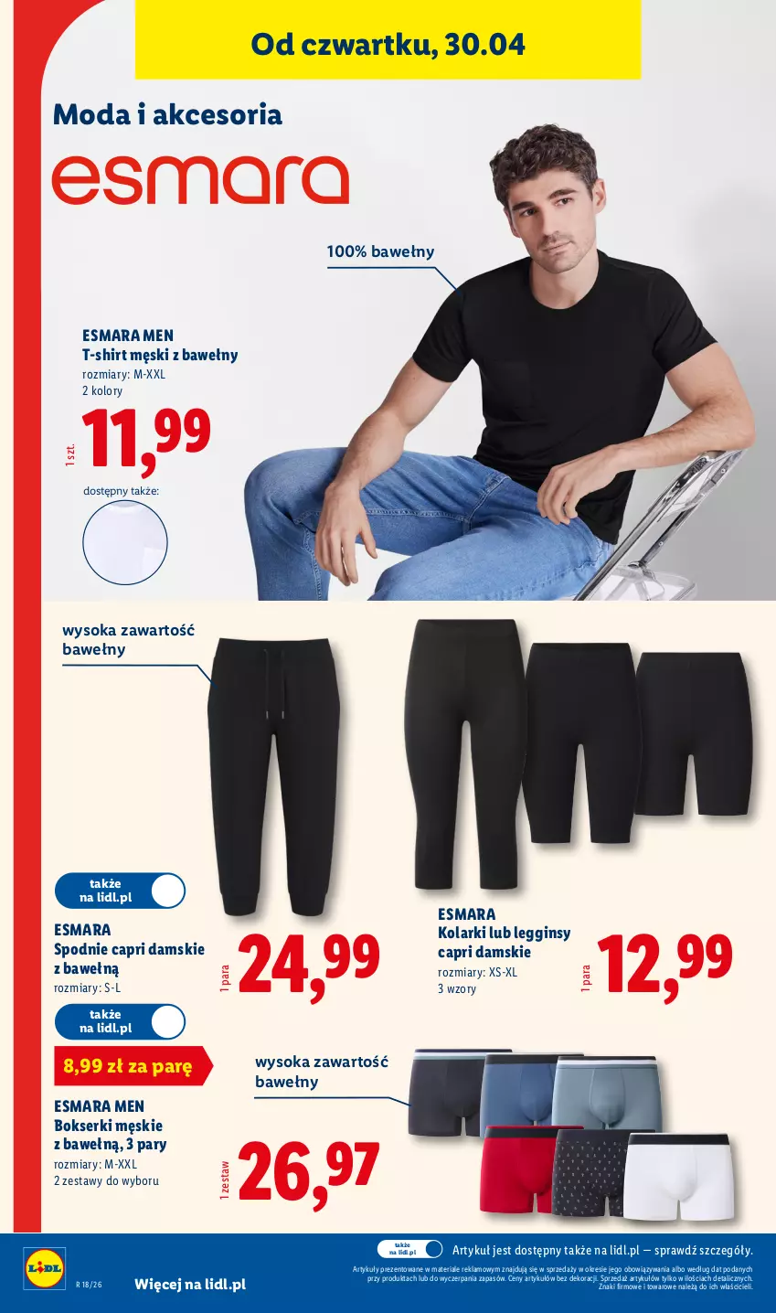 Gazetka promocyjna Lidl - Katalog ważny od 27.04 - ważna 27.04 do 02.05.2026 - strona 44 - produkty: Bokserki, Gin, Legginsy, Moda, Ser, Sok, Spodnie, T-shirt