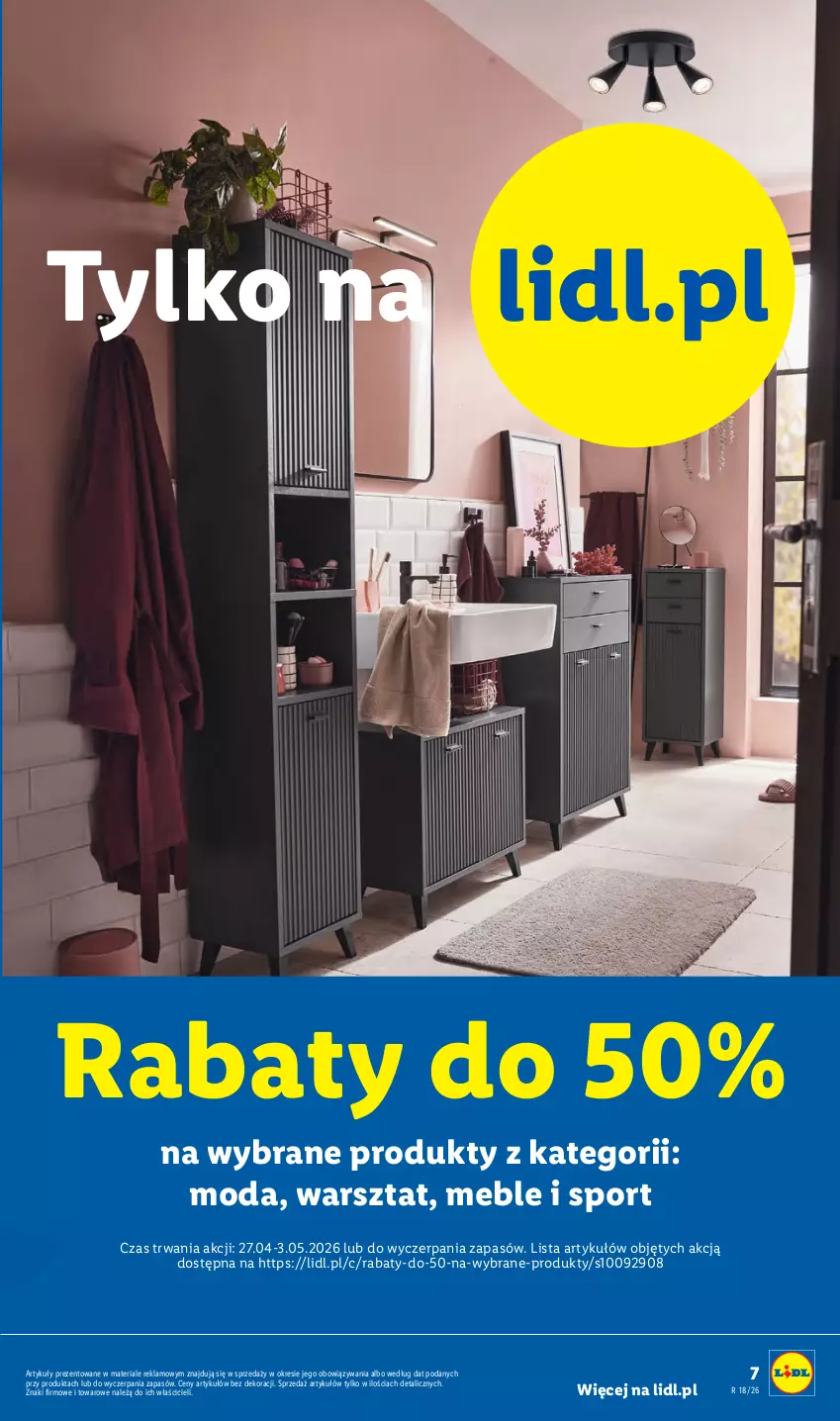 Gazetka promocyjna Lidl - Katalog ważny od 27.04 - ważna 27.04 do 02.05.2026 - strona 7 - produkty: Meble, Moda, Por, Sport