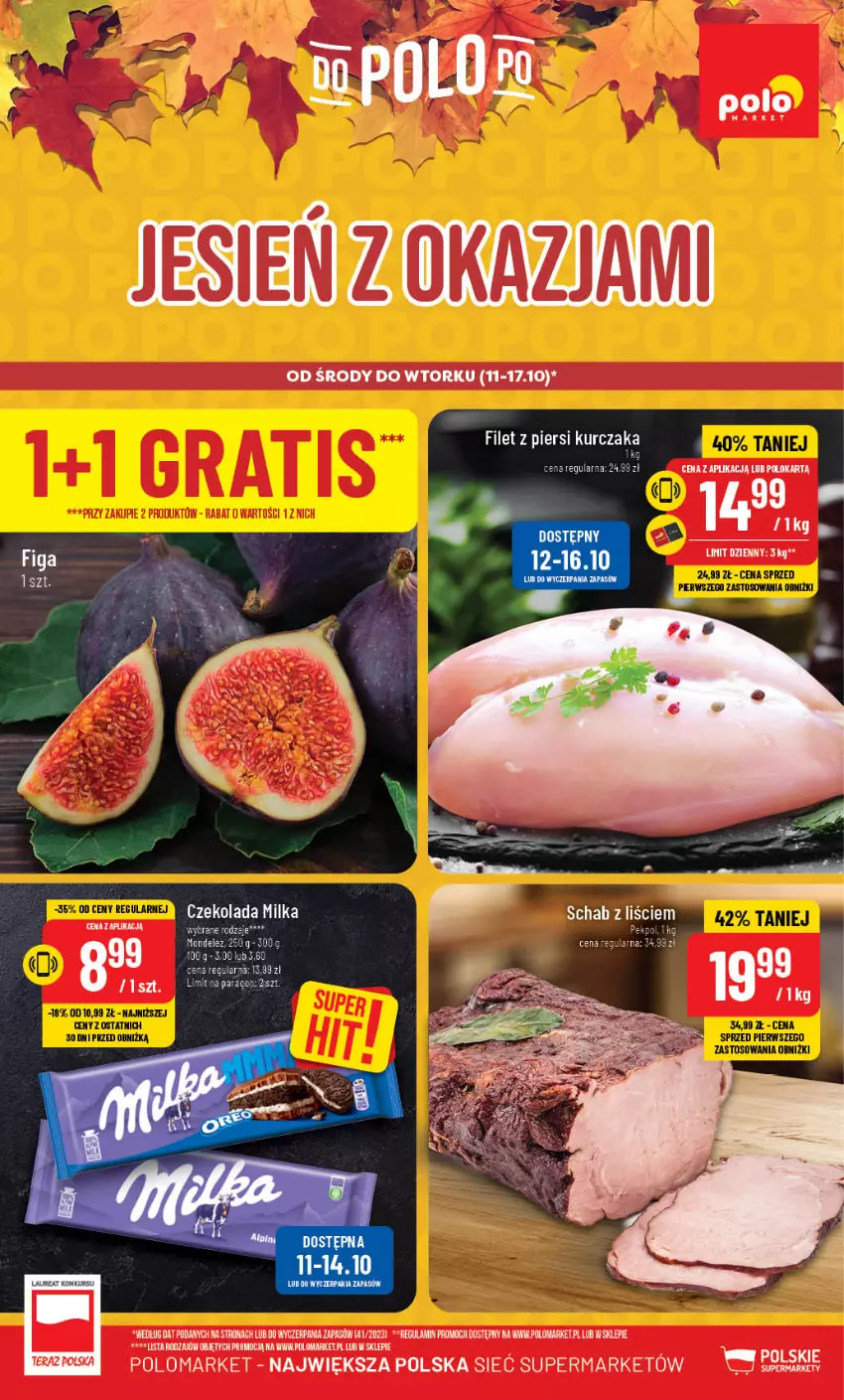 Gazetka promocyjna PoloMarket - Gazetka pomocyjna - ważna 11.10 do 17.10.2023 - strona 1 - produkty: Czekolada, Filet z piersi kurczaka, Kurczak, Milka