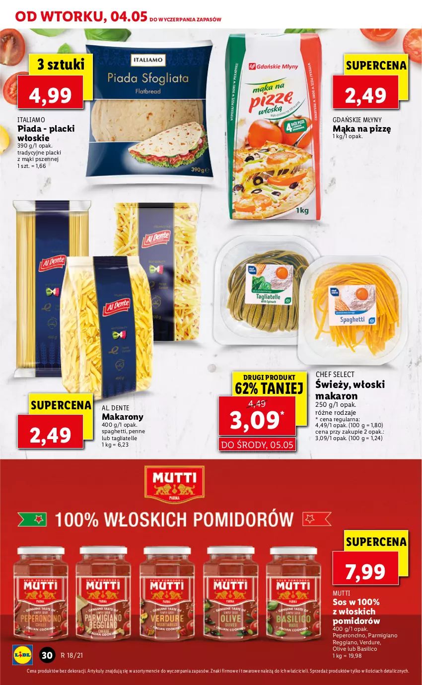 Gazetka promocyjna Lidl - GAZETKA - ważna 04.05 do 05.05.2021 - strona 30 - produkty: Lack, Mąka, Makaron, Penne, Sos, Spaghetti, Tagliatelle