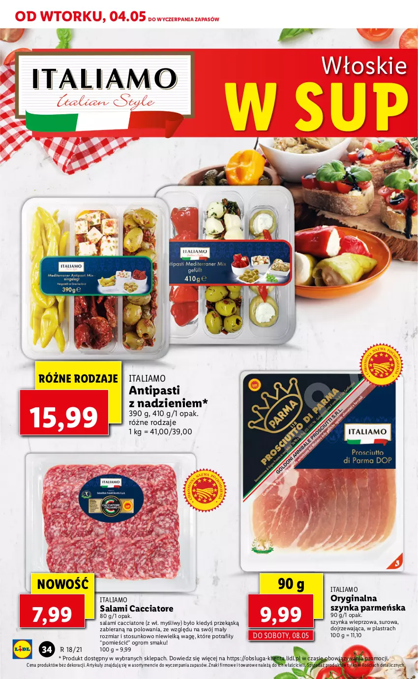 Gazetka promocyjna Lidl - GAZETKA - ważna 04.05 do 05.05.2021 - strona 34 - produkty: Gin, Salami, Szynka, Szynka wieprzowa