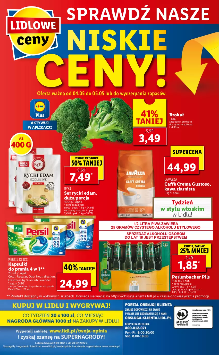 Gazetka promocyjna Lidl - GAZETKA - ważna 04.05 do 05.05.2021 - strona 56 - produkty: Edam, Gra, Kapsułki do prania, Kawa, Kawa ziarnista, Lavazza, NBA, Persil, Piwa, Por, Rycki Edam, Sati, Ser, Silan