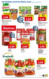 Gazetka promocyjna Lidl - GAZETKA - Gazetka - ważna od 05.05 do 05.05.2021 - strona 47 - produkty: Kurczak, Cebula, Makaron, Dawtona, Sos, Korniszony, Bonduelle, Czosnek, Przyprawy, Fasola, Wagi, Knorr, Fa
