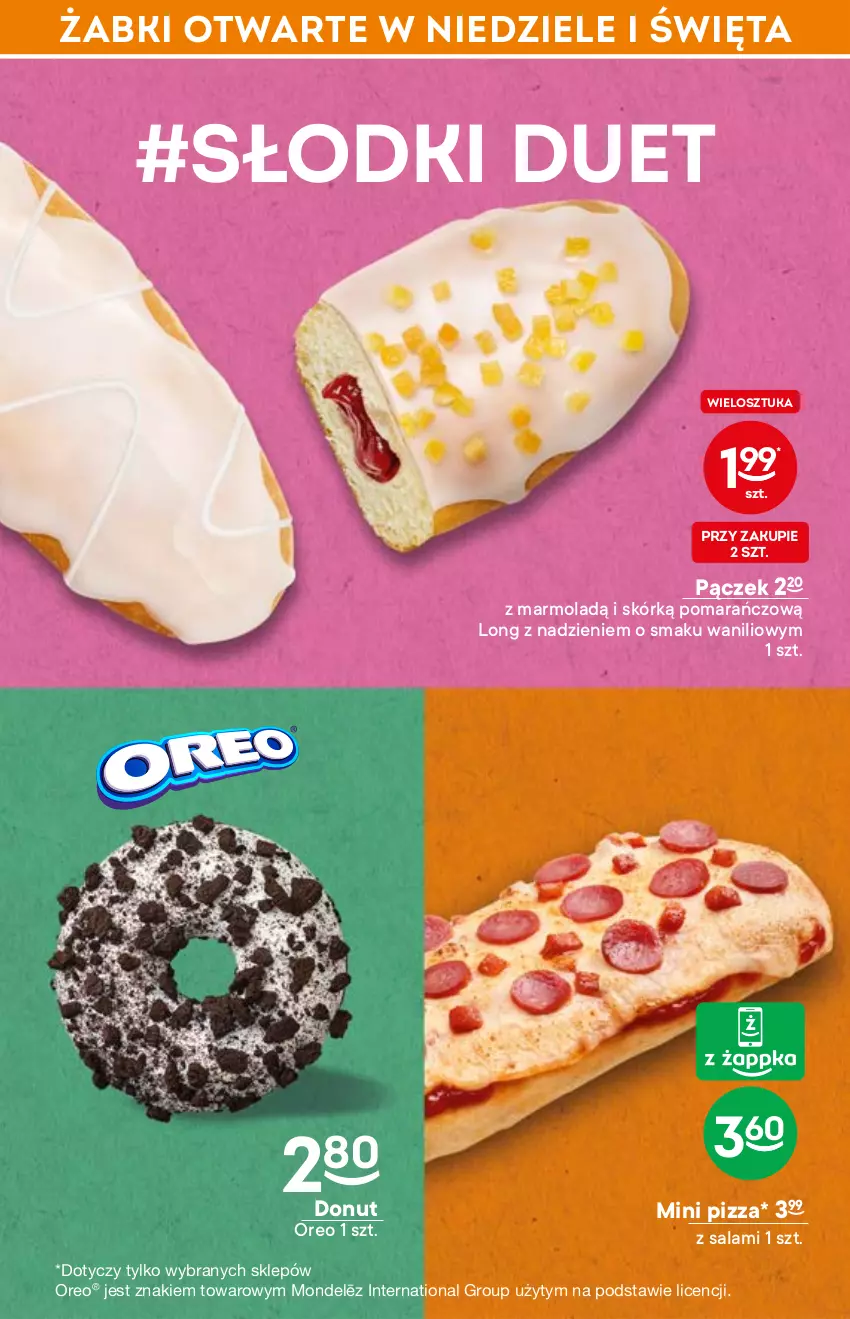 Gazetka promocyjna Żabka - ważna 27.04 do 03.05.2022 - strona 40 - produkty: Donut, Mola, Oreo, Pączek, Pizza, Salami