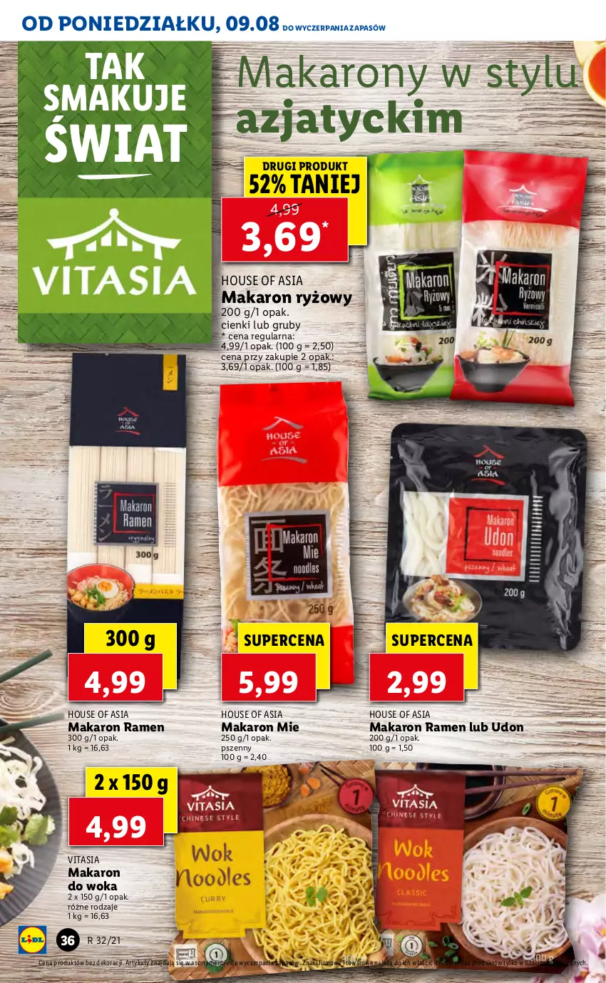 Gazetka promocyjna Lidl - GAZETKA - ważna 09.08 do 11.08.2021 - strona 36 - produkty: House of Asia, Makaron, Makaron ryżowy, Ryż