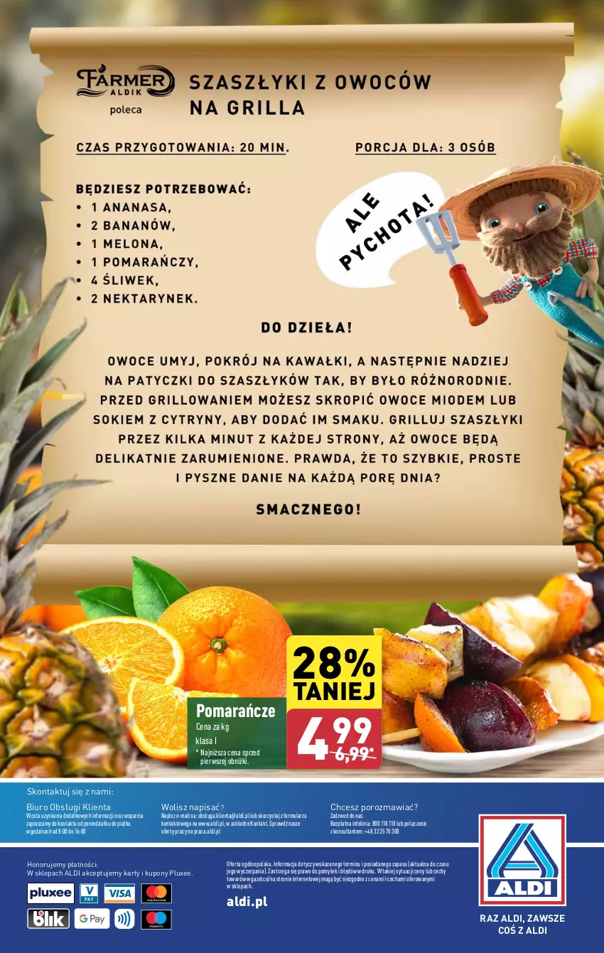 Gazetka promocyjna Aldi - Farmer ALDIK poleca świeże owoce i warzywa - ważna 12.08 do 17.08.2024 - strona 6 - produkty: Biuro, O nas, Pomarańcze, Por