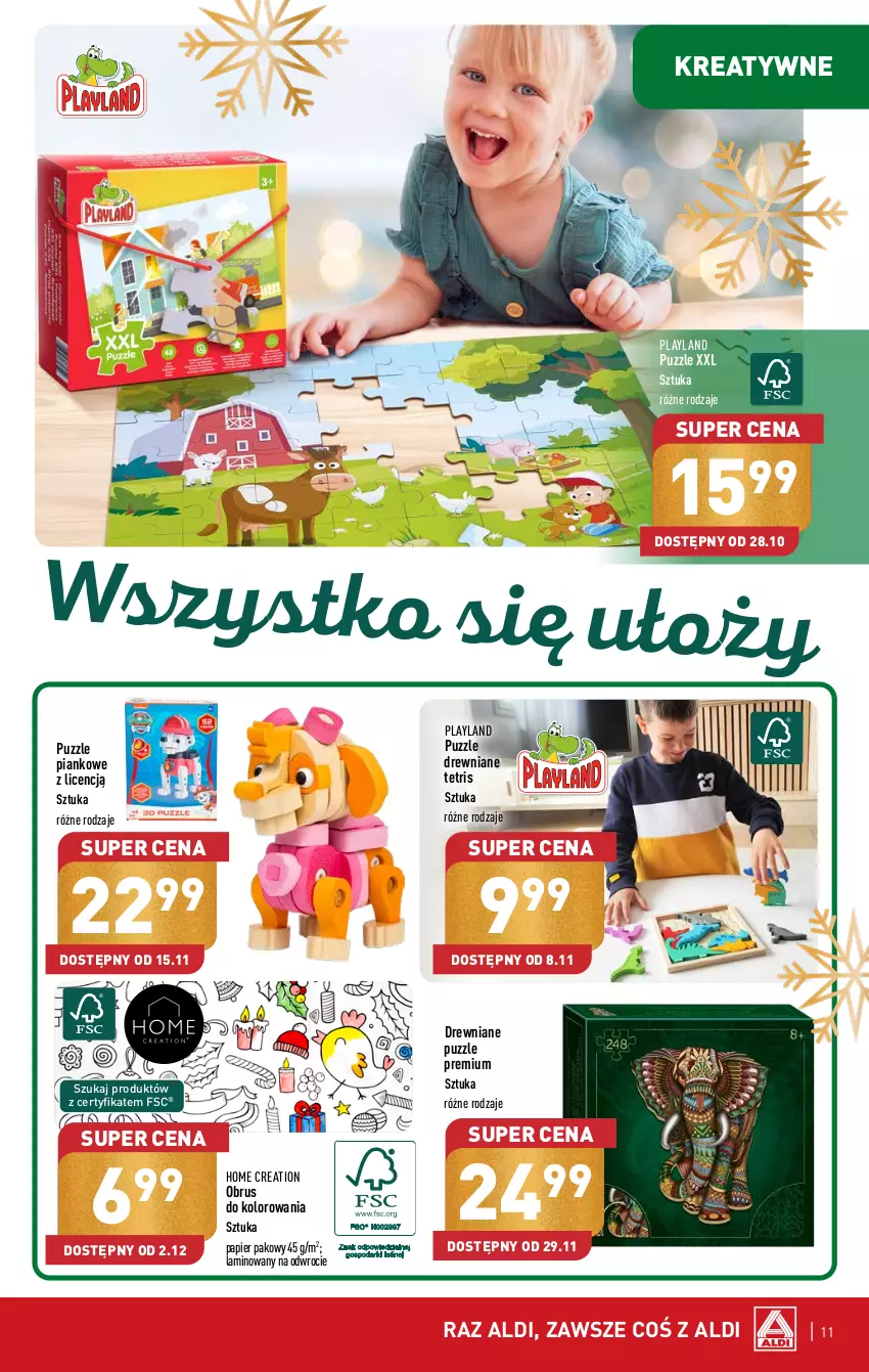 Gazetka promocyjna Aldi - Katalog z zabawkami - ważna 28.10 do 23.12.2023 - strona 11 - produkty: Obrus, Papier, Puzzle
